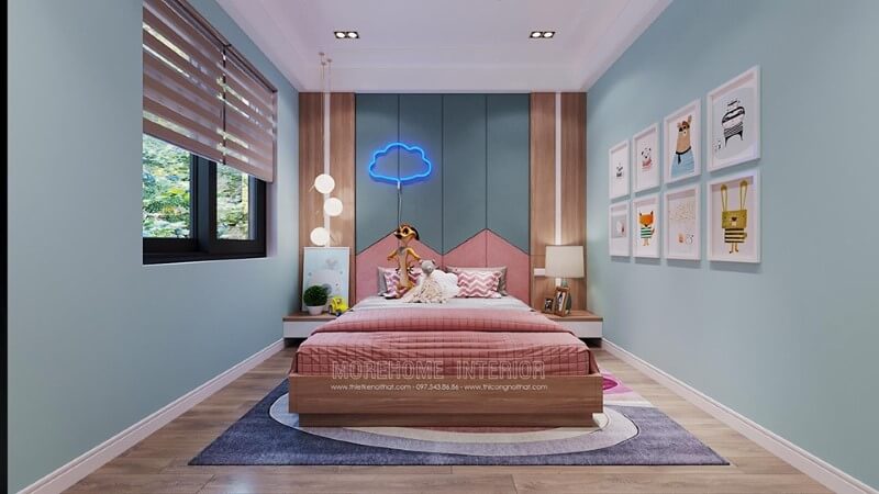 gia chủ khéo léo lựa chọn dạng cửa kính cường lực dạng trượt để hài hòa được ánh sáng trong phòng Giấy dán tường trơn tại hải phòng