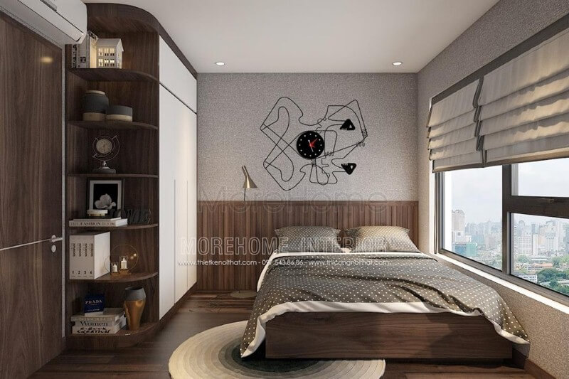 Giấy dán tường đơn sắc màu nâu đẹp tăng nét sang trọng cho phòng ngủ hiện đại sử dụng tone màu trầm chủ đạo. Giấy dán tường phòng ngủ hải phòng
