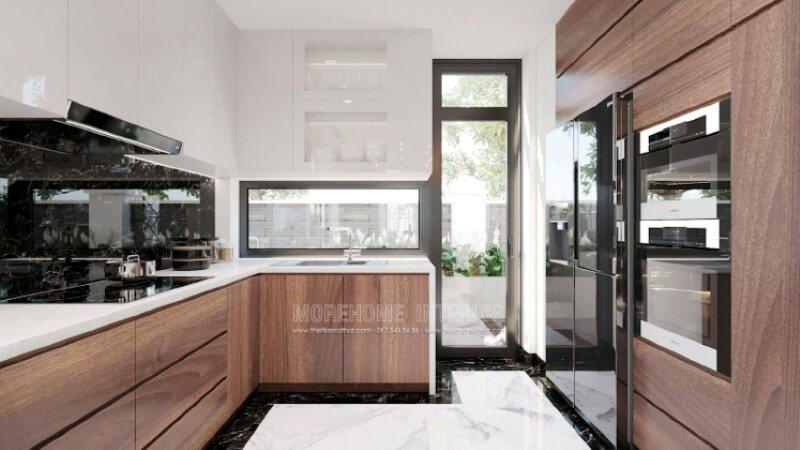 Là một người phụ nữ trong gia đình việc có một phòng bếp hoàn hảo vừa đáp ứng mọi công năng vừa đem lại cần thiết cũng như phát triển mạnh mẽ vật liệu nội thất, tính thẩm mỹ ngày càng khắt khe, bạn có thể nhanh chóng có được mẫu thiết kế nội thất phòng bếp tuyệt đẹp cho mình như trong ý tưởng thiết kế nội thất phòng bếp tại biệt thự Vinhomes Imperia Hải Phòng. Thiết kế phòng bếp, tủ bếp gỗ An Cường