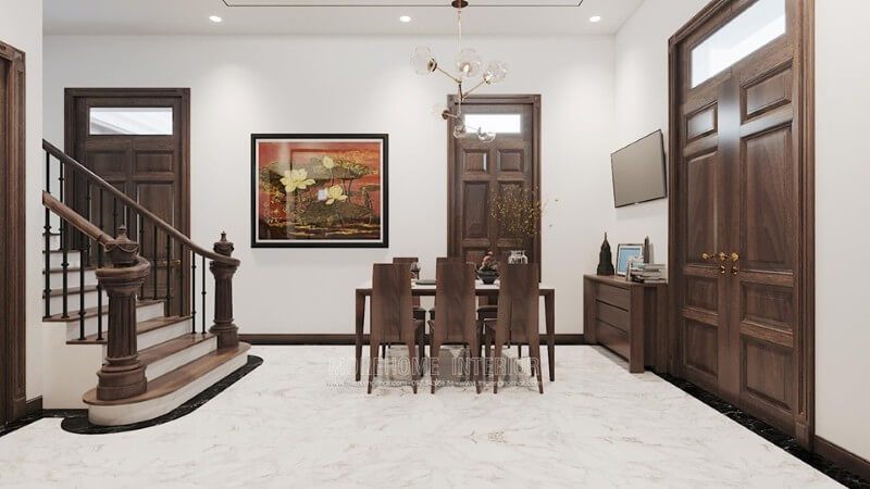 Trang trí nội thất phòng ăn đẹp với sản phẩm decor tranh canvas hoa sen tinh túy