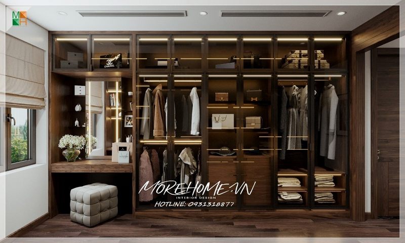 Phòng ngủ thiết kế nội thất sắp xếp tiện lợi hiện đại phù hợp với không gian mang tới sự tiện nghi nhất cho gia chủ khi sử dụng.