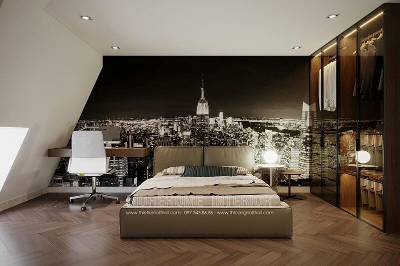 Biệt thự Vinhomes Imperia Hải Phòng được trang bị với mẫu phòng ngủ hiện đại và đẹp mắt.