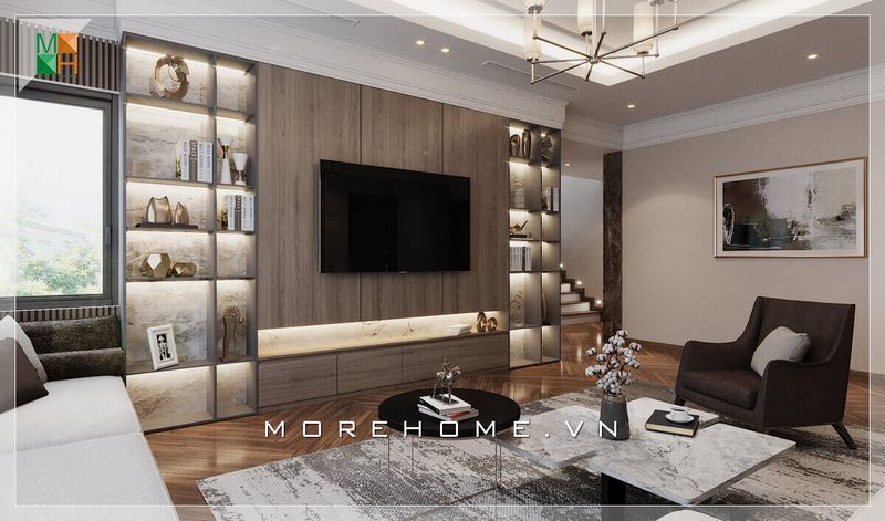 Tạo ra một không gian trang nhã, sang trọng và cao cấp cho các căn nhà, biệt thự theo phong cách hiện đại bằng cách thiết kế phòng khách.